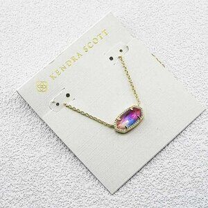 💗✨Kendra Scott Elisa Gold Necklace in Pink Iridescent Stone